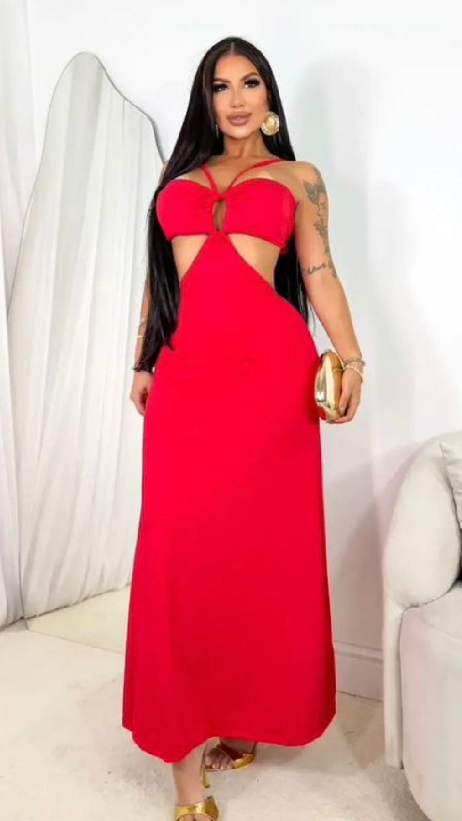 Vestido Longo Frente Única