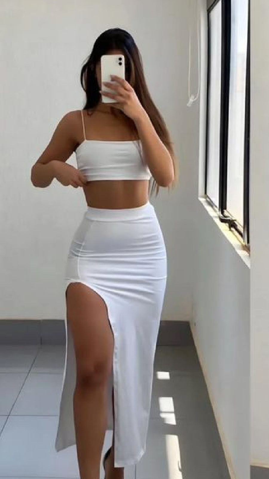 Conjunto canelado midi